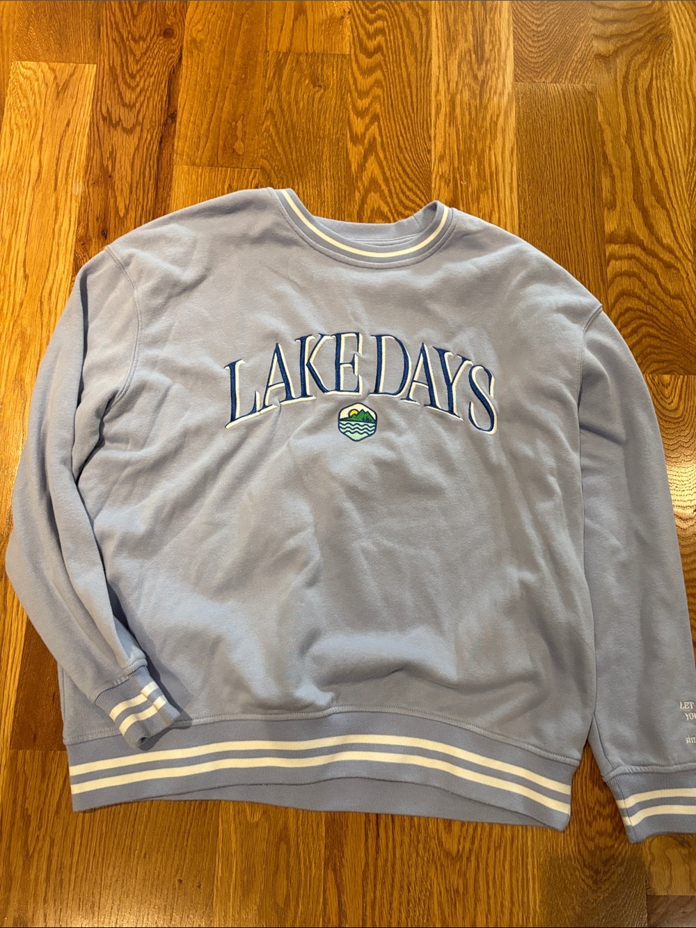 Lake Days Light Blue Crewneck Sweater